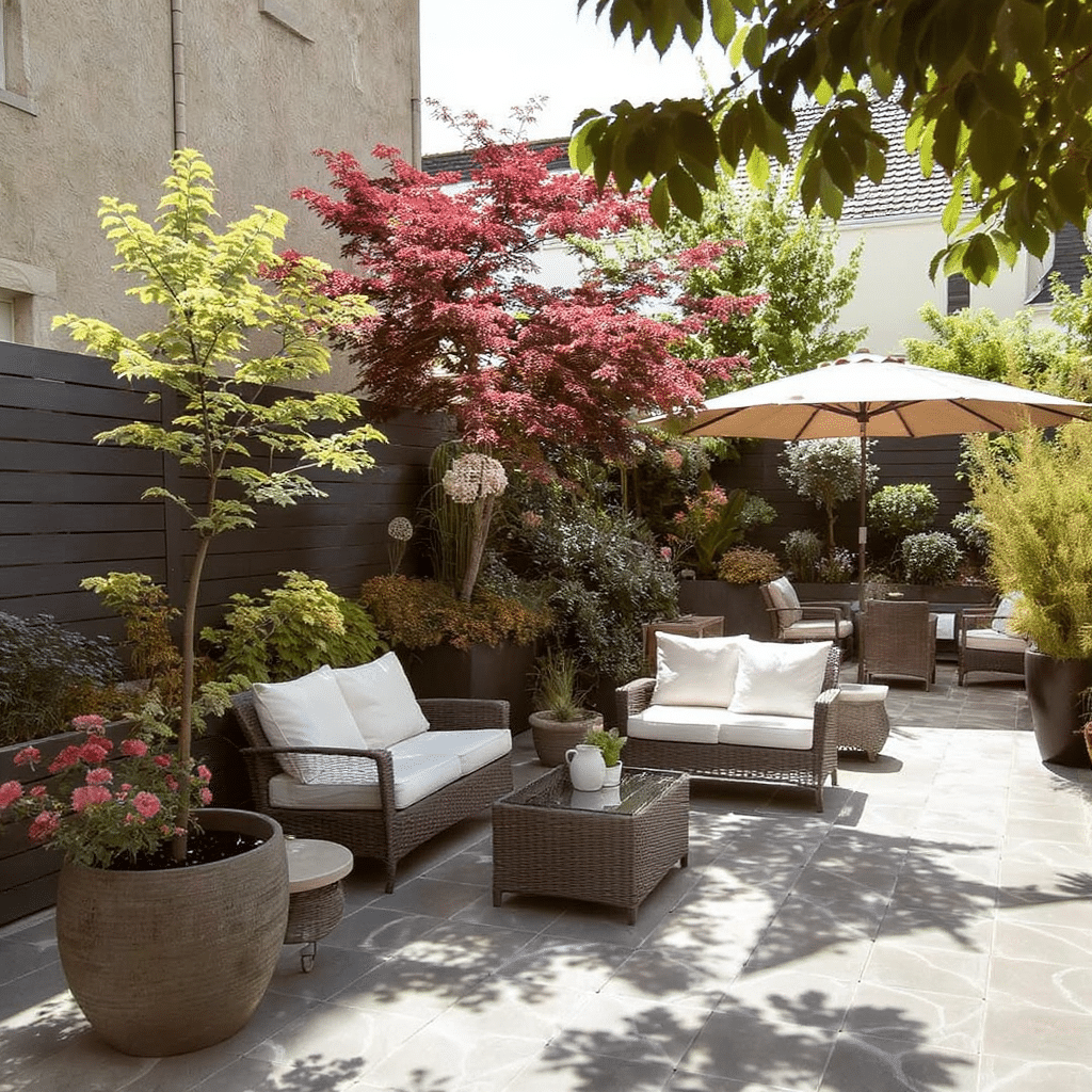 aménagement d'un jardin urbain en ville