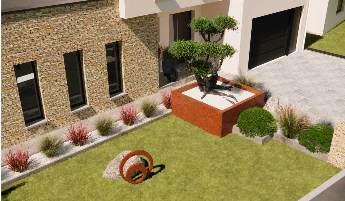 Aménagement de jardin 3D à Saint jean de Linières (2)