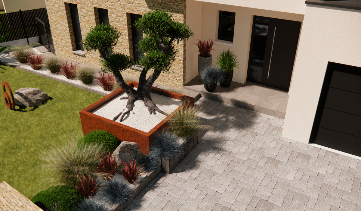 Aménagement de jardin 3D à Saint jean de Linières (3)