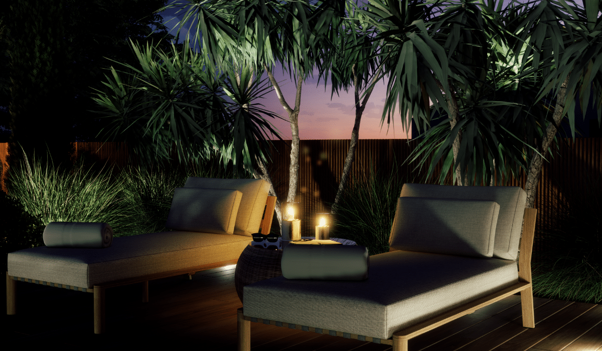 Transats de piscine 3D de nuit La Milesse