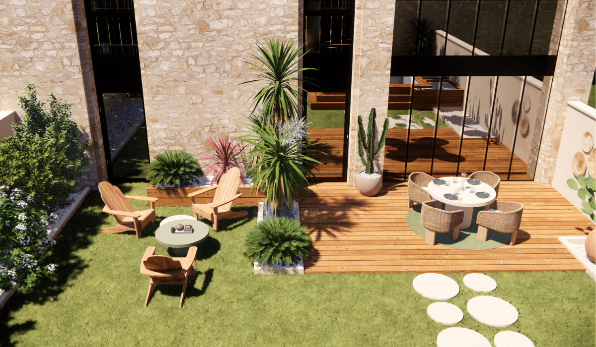 jardin aménagé 2D à Bordeaux