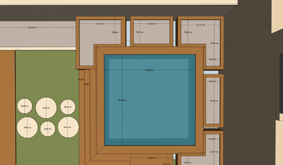 piscine 2D vue du dessus à Bordeaux