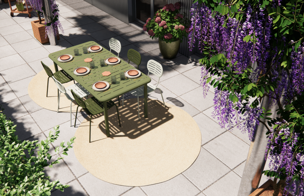 aménagement balcon avec espace repas à Chambéry