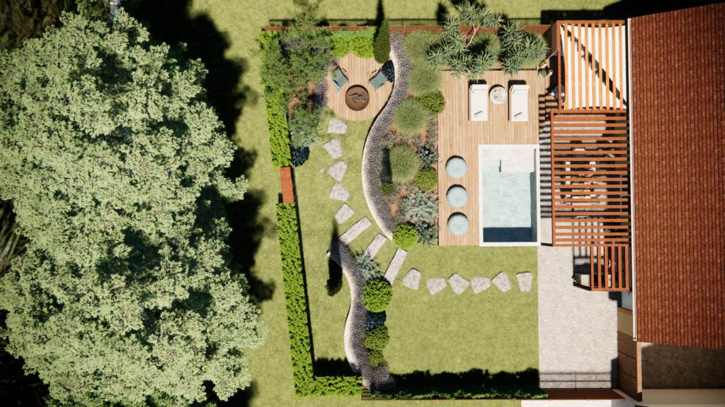 dessin de jardin 3D