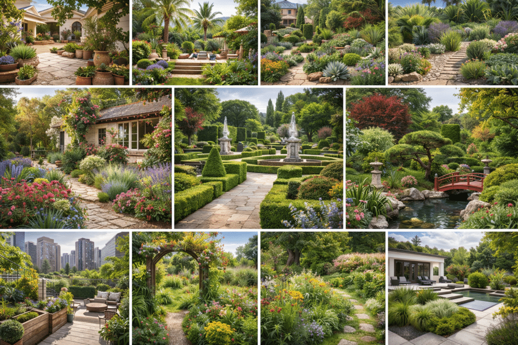Différents styles de jardin