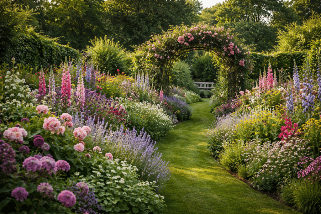 Aménagement paysager d'un jardin à l'anglaise