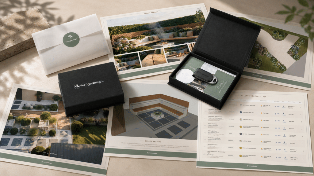 Clé USB Vertige design avec plan paysager, visuels 3D