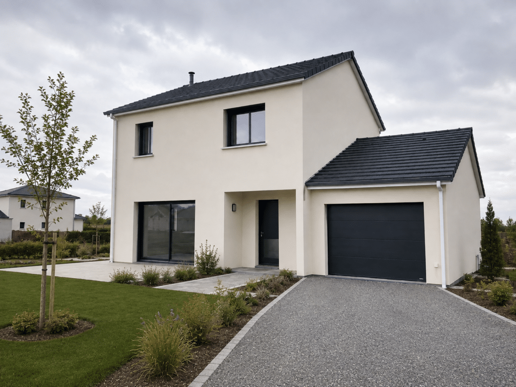 Terrasse, allée et clôture d'une maison neuve, principaux postes de budget d'un aménagement extérieur